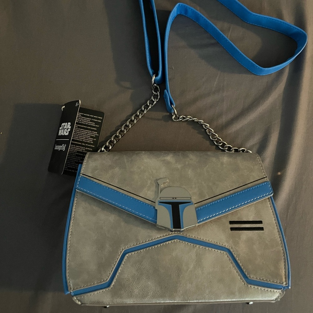 Loungefly Star Wars Jango Fett Chain Strap Printed Crossbody brand new